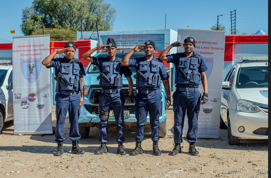 Minatlou Security officers in formation